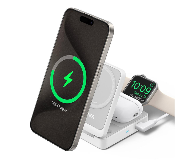 Anker MagGo Wireless Charging Station Qi 2.0 15W 3-in-1 biała - 1274256 - zdjęcie 4